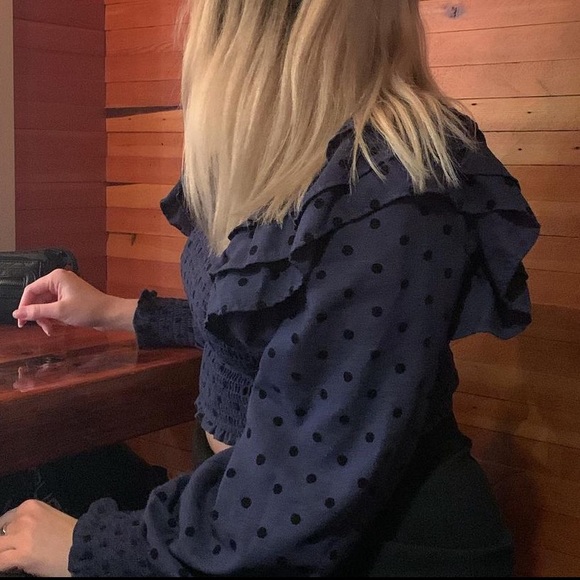 Long sleeve Navy Blouse - Picture 4 of 4